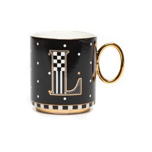 Black and Gold Monogram Mug